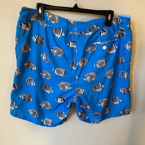Bonobos Men’s Fish Swim Trunks Blue Size 35 Vacation Beach Swimming - Picture 3 of 9
